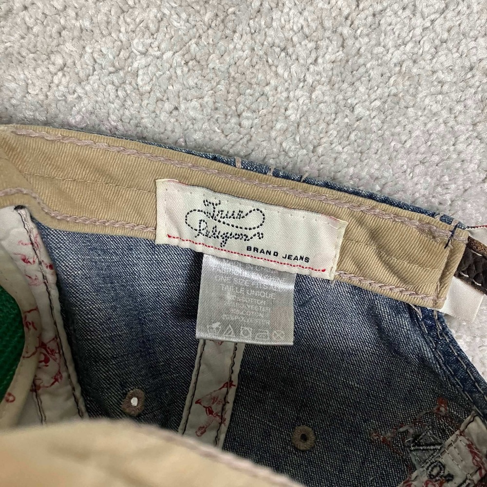 Vintage True Religion Horseshoe Denim Baseball Cap Blue Distressed Hat - Picture 11 of 14